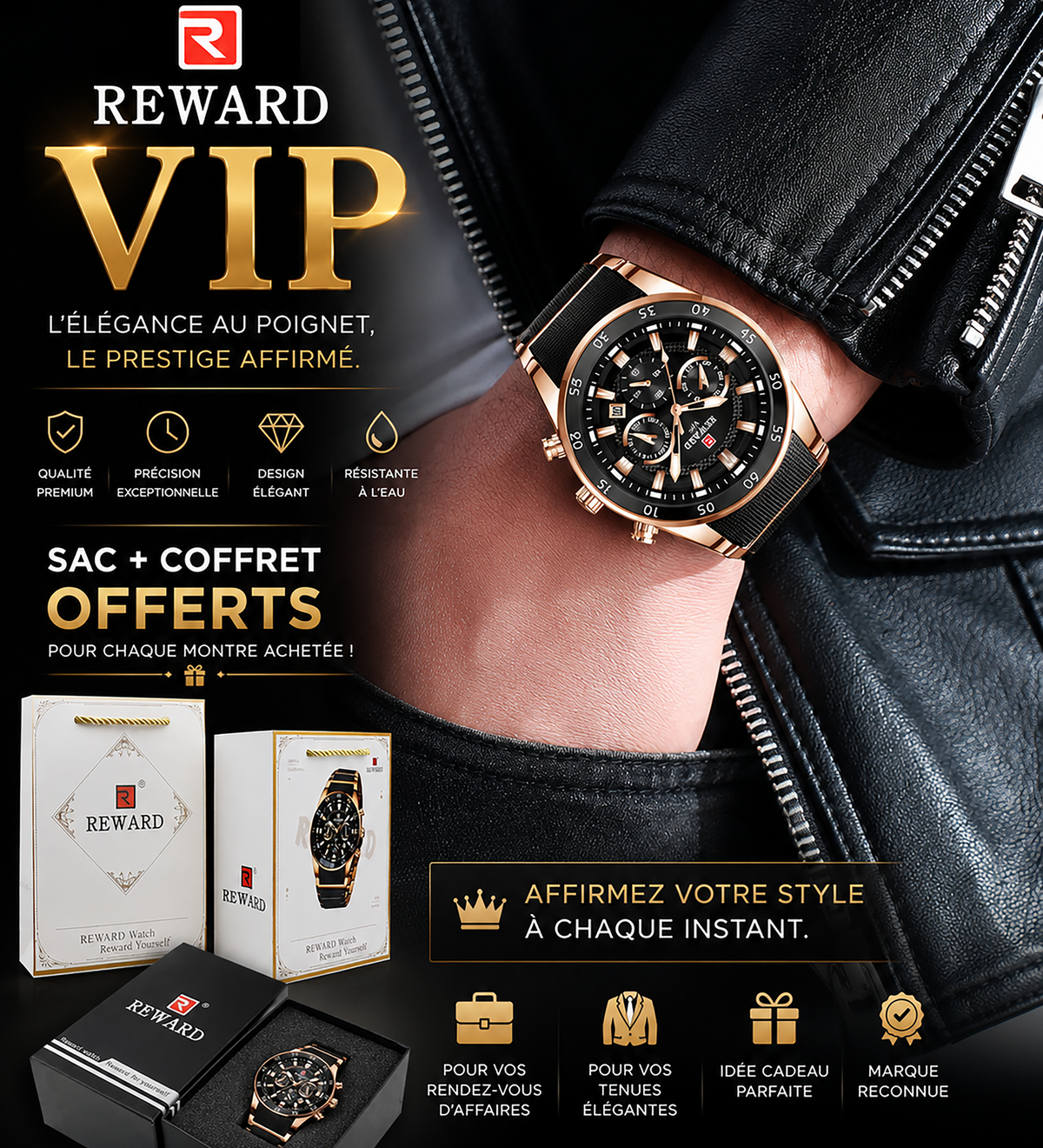 MONTRE DE LUXE REWARD VIP - pour les hommes VIP