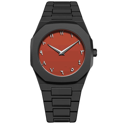 Montre Homme – Design Élégant Noir Mat avec Chiffres Arabes
